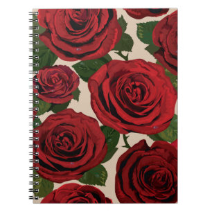 Carnet Roses rouges : Arrière - plan floral sans couture