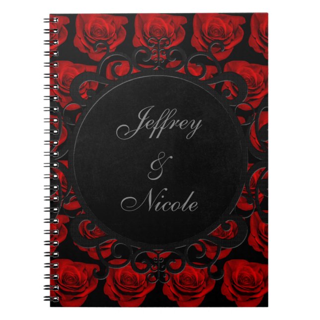 Carnet Roses rouges gothiques Mariage victorien (Devant)