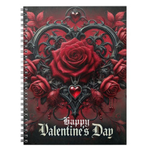 Carnet roses rouges gothiques Saint Valentin