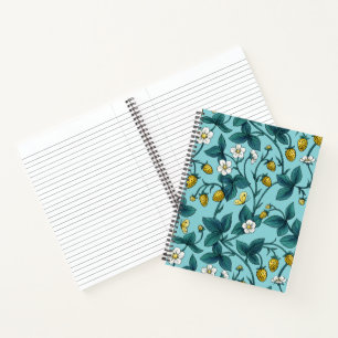 Carnet Roses sauvages et papillons /rose/vert pâle/jaune