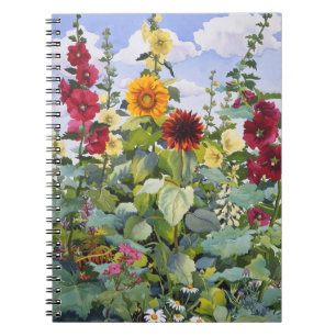 Carnet Roses trémière et tournesols 2005