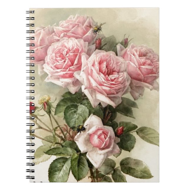 Carnet Roses victoriens roses chics minables (Devant)