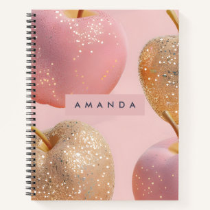 Carnet Rouge à joues personnalisé rose poudré et paillett