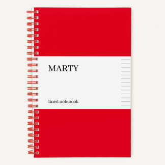 Carnet rouge au pouvoir du collège avec monogramme