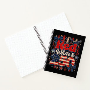Carnet Rouge Blanc 250 Ans Liberté Américaine 1776-2026