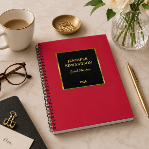 Carnet Rouge cardinal noir or professionnel affaires