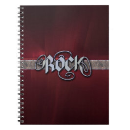 Carnet rouge de roche en métal