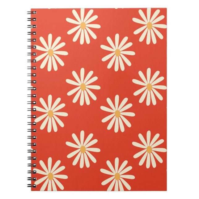 Carnet rouge et moutarde années 1970 super rétro rétro fl (Devant)
