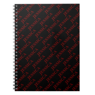 Carnet Rouge et noir pour fille gothique - Nom - Bureau f