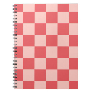 Carnet Rouge rose À damiers En vichy Motif