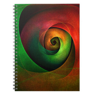 Carnet Rouge Vert Floral Moderne Art Abstrait Motif #21