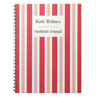 Carnet Rouges Rayures Vintage Personnalisables