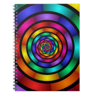 Carnet Round and Psychedelic Colorful Modern Fractal Art