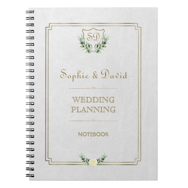 Carnet Royal Gold Crest Wedding planner de verdure luxuri (Devant)