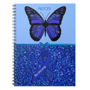 Carnet Ruban et papillon de sensibilisation au bleu ME/CF
