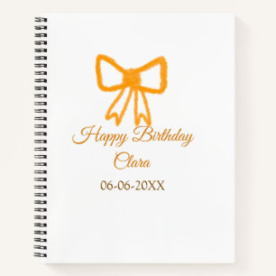 Carnet Ruban orange jaune aquarelle rétro joyeux annivers