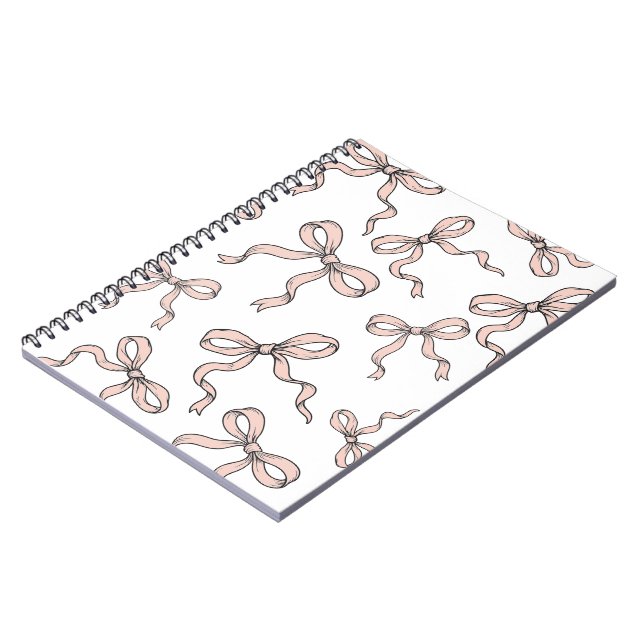 Carnet Ruban rose mignon et tendance en noir (Côté gauche)