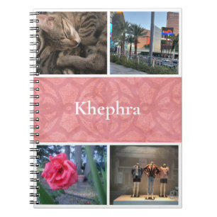 Carnet Ruddy Pink Batik Collage et nom