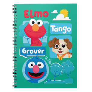 Carnet Rue Sésame   Graphisme du parc d'Elmo, Tango et Gr