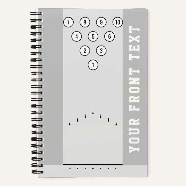 Carnet Ruelles de bowling avec gouttes Texte personnalisé (Recto)