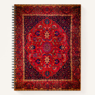 Carnet Rug perse rouge de Mashhad