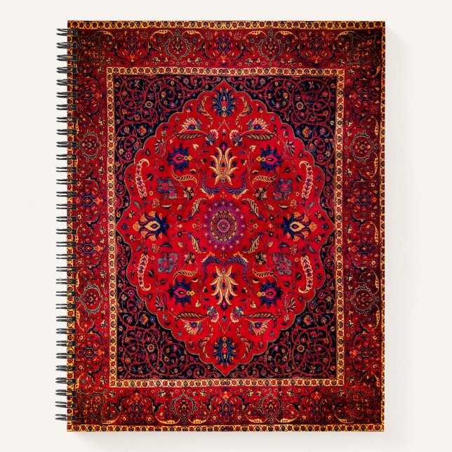 Carnet Rug perse rouge de Mashhad (Devant)