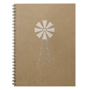 Carnet Russe Brown Kraft Ferme Windmill Pays Moderne