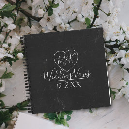 Carnet Russe Faux Chalkboard Mariage Vows Couples