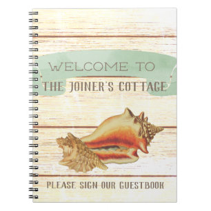 Carnet Rustic Beach House Accueil personnalisé