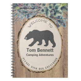 Carnet Rustic Black Bear Camping Bienvenue