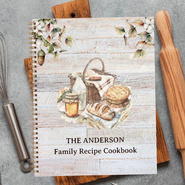 Carnet Rustic Country Personalized Family Recipe Book (In situ)