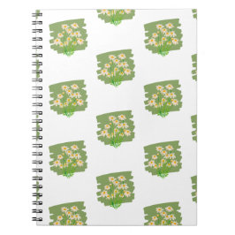 Carnet Rustic Floral Design on Green Background