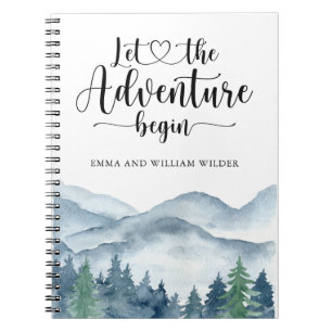 Carnet Rustic Forest Adventure Mountains Nouveaux mariés