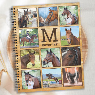 Carnet Rustic Personalized Horse Monogram Photo Collage
