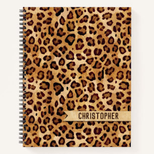 Carnet Rustic Texture Empreinte de léopard Ajouter un no
