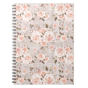 Carnet Rustic Wood & Vintage Roses Romantic Shabby Chic
