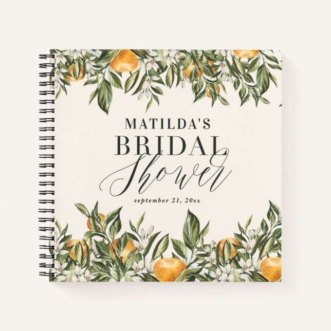 Carnet Rustique agrumes nuptiale douche botanique floral  (Devant)