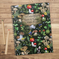 Rustique Aquarelle Forêt Champignons Moss Plantes