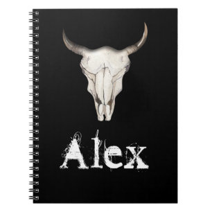 Carnet Rustique Boho Cow Bull Horns Pays de l'Ouest