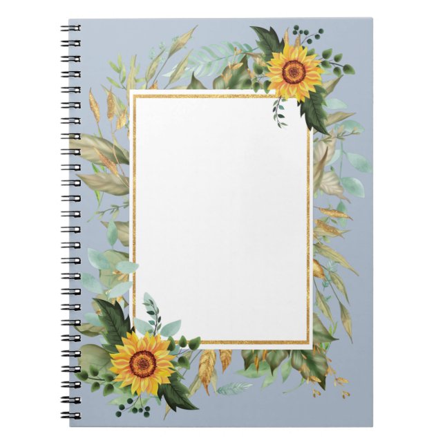 Carnet Rustique BOHO Sunflowers Mariage de verdure (Devant)