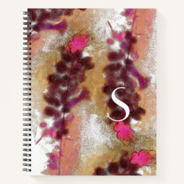 Carnet rustique Lavander d'automne Fleurs de peinture Mot