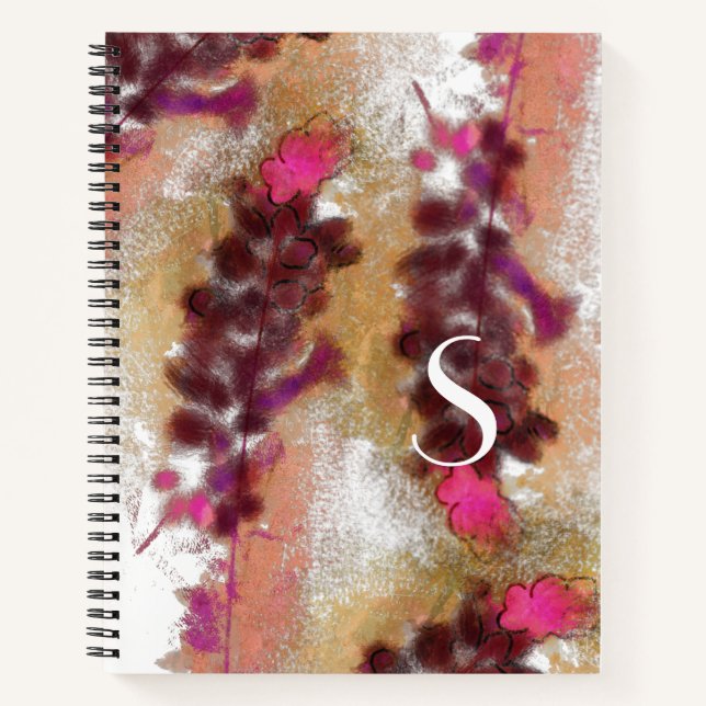 Carnet rustique Lavander d'automne Fleurs de peinture Mot (Devant)