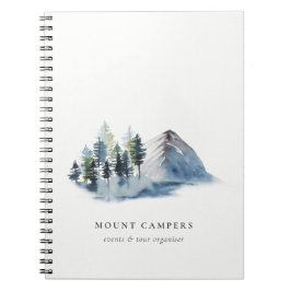 Carnet Rustique Pine des neiges Bois aquarelle Camping Mo
