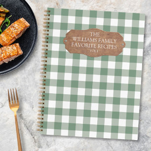 Carnet Rustique Sage Green En vichy Ferme FamilleRecette