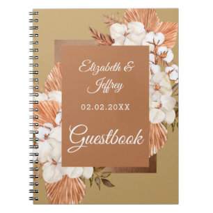Carnet Rustique Terracotta Gold Boho Pampas Orchidées Mar