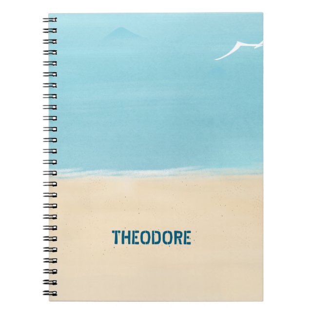 Carnet Sable de plage aqua (Devant)