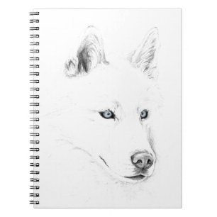 Carnet Sabre yeux bleus d'un art de dessin de chien de