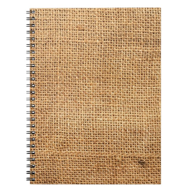 Carnet Sacoche Burlap Brown : Arrière - plan de tissu tex (Devant)