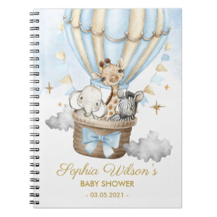 Carnet Safari Hot Air Balloon Baby shower Spiral Photo