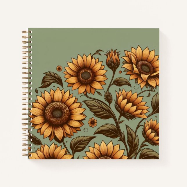 Carnet Sage et tournesols (Devant)